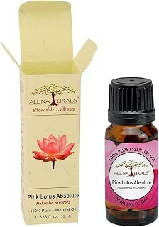 All Naturals Pink Lotus Absolute Essential Oil (Kerala) 100% Pure, Lasting Exotic Floral Aroma For Natural Perfumes, Massage Oils, Attars, Diy Skincare & Diffusers - 10 Ml|N-Hexane Extracted