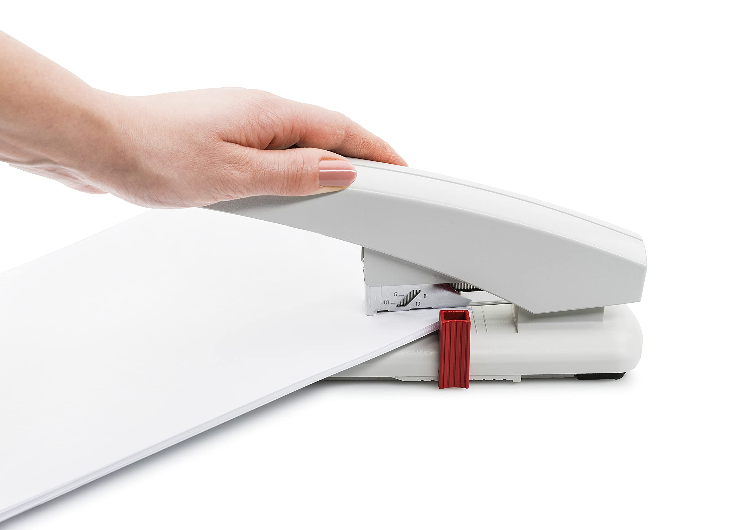 Novus B 40 Blockheftgerät (Bürotacker mit variabler Einlegetiefe bis 55 mm, 100 Blatt, Antiblockiersystem) lichtgrau