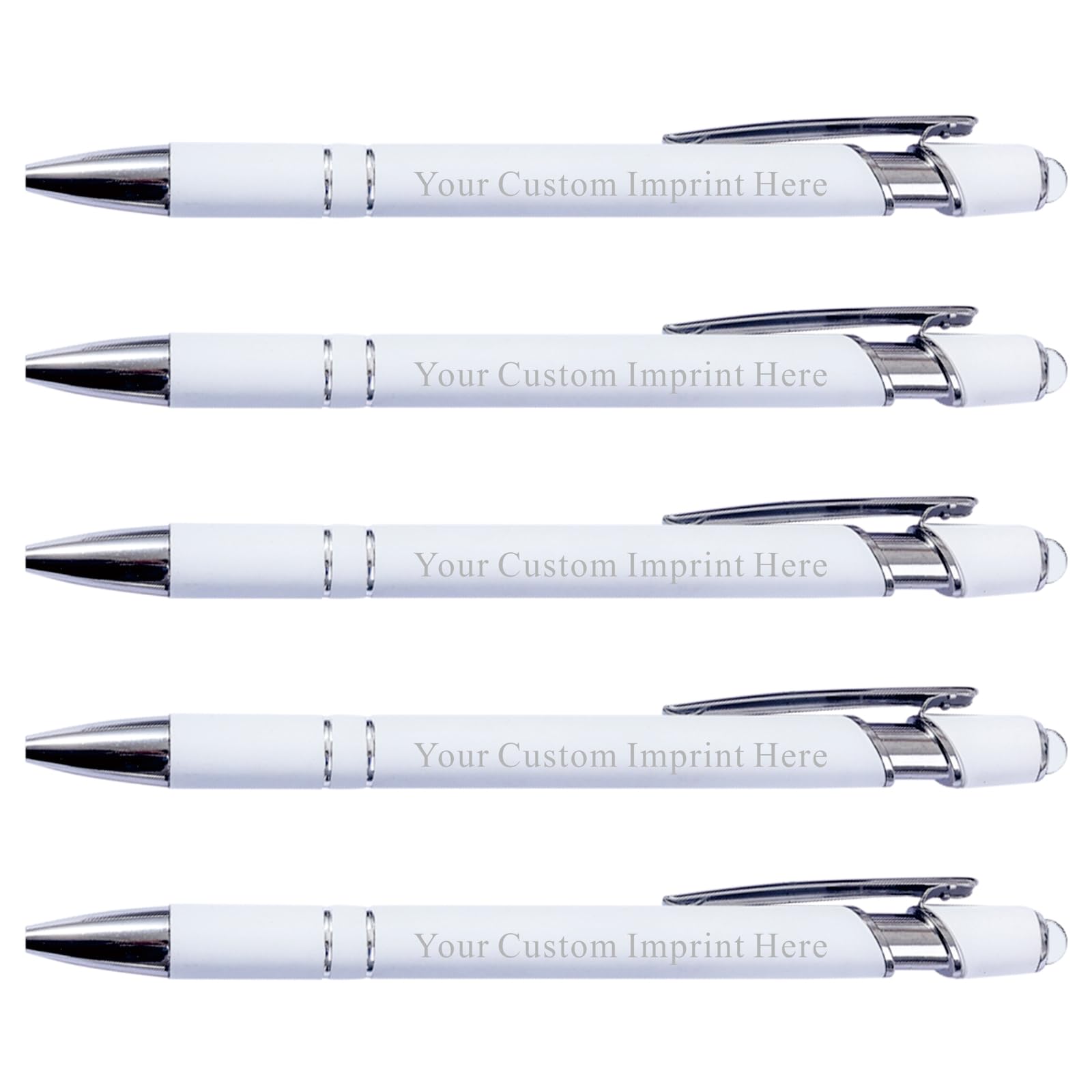 Schivity - Personalized Pens with Stylus - Custom Metallic Printed Name Pens with Black Ink - Business Advertising- Imprinted with Logo or Message (