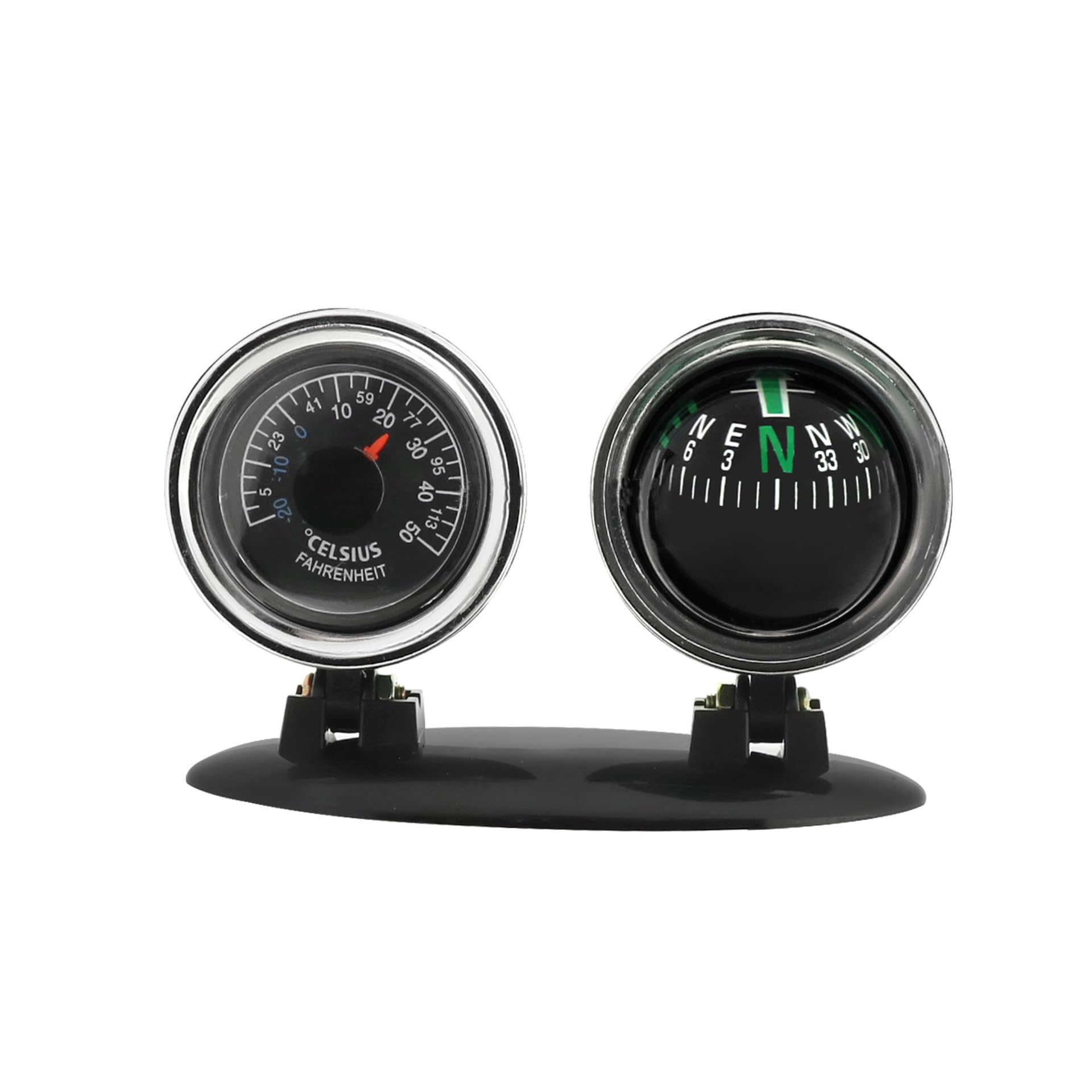 Brújula BinaryABC para coche, adorno decorativo para tablero, brújula automotriz, mini brújula 2 en 1, brújula universal para coche, barco, camión