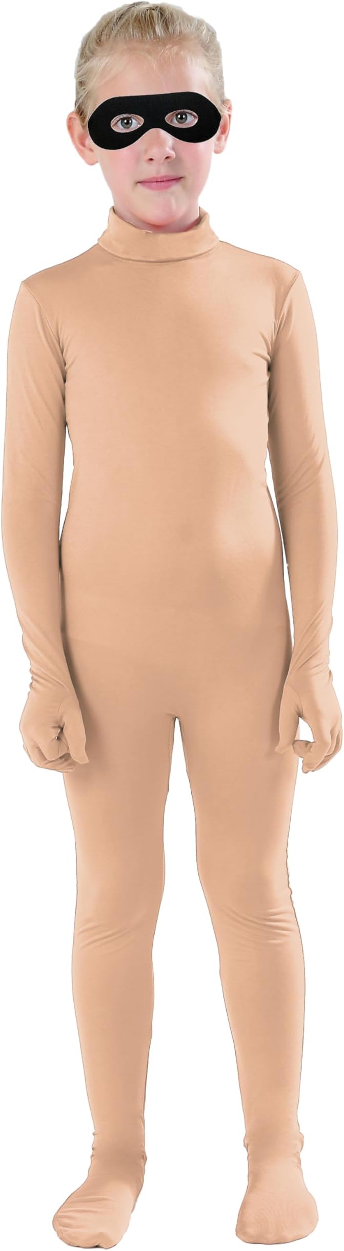 Include Felt Eye Mask Kids Dancewear Solid Color Spandex Zentai Child Unitard