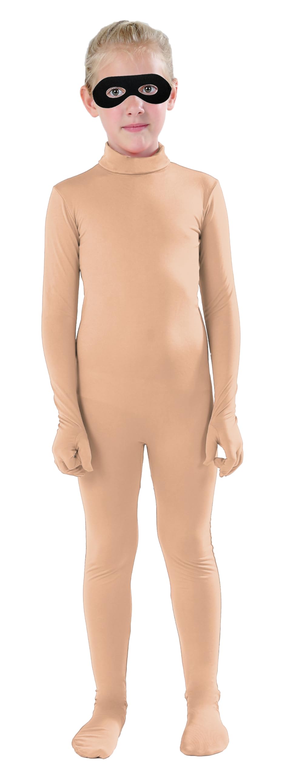 Include Felt Eye Mask Kids Dancewear Solid Color Spandex Zentai Child Unitard