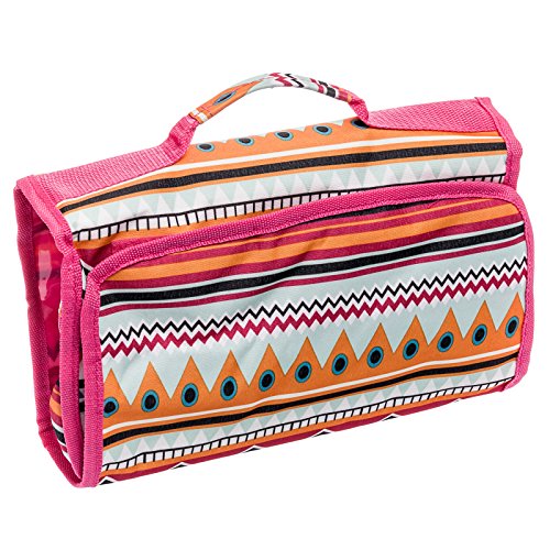 Silverhooks Travel Cosmetic Organizer Bag (Multicolor Aztec Print)