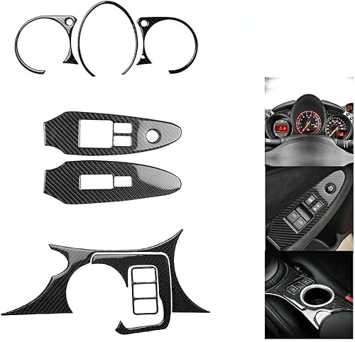 8 piezas de fibra de carbono interior cubierta decorativa completa para Nissan 370Z 2009-2020