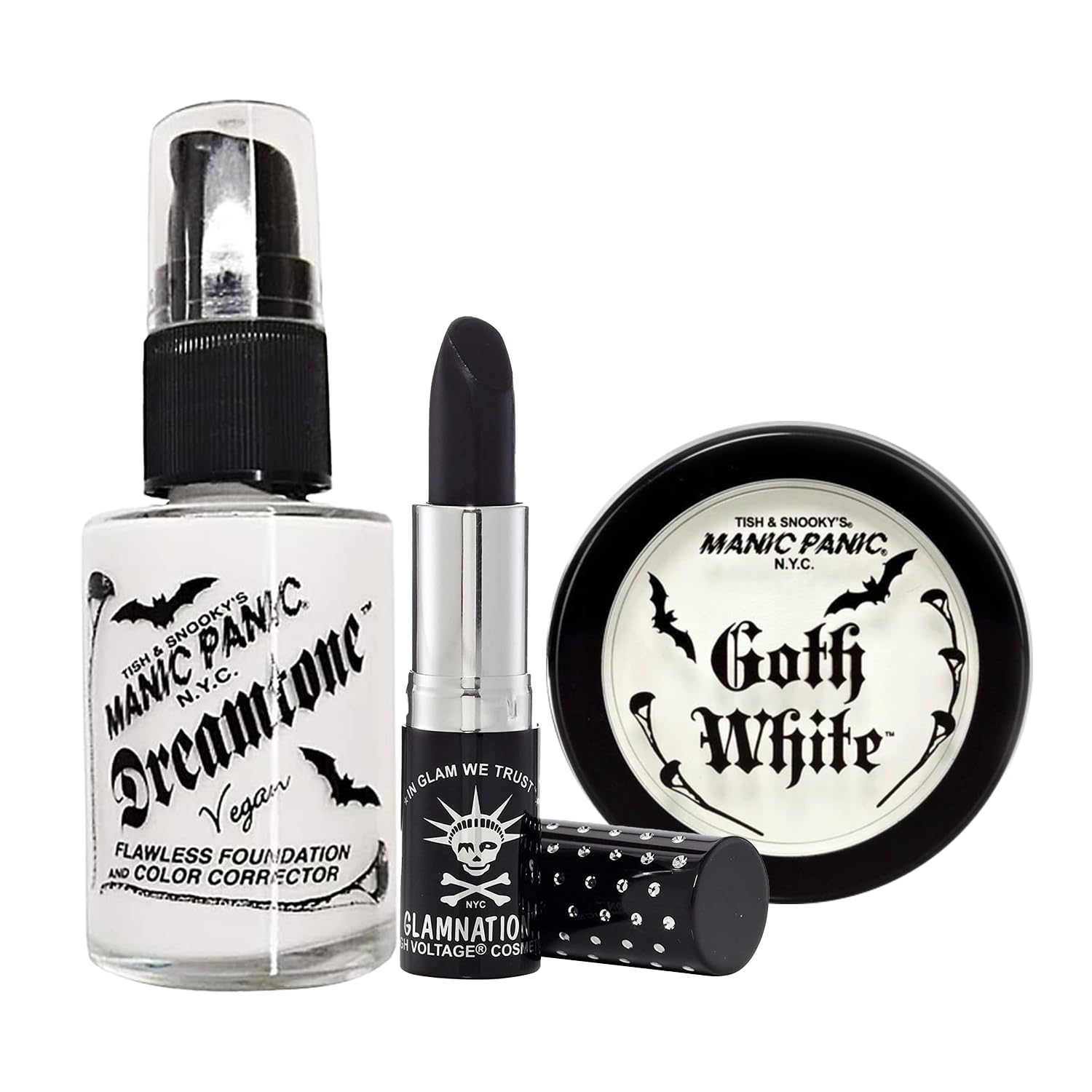 MANIC PANIC Goth White Cream To Powder Foundation Bundle