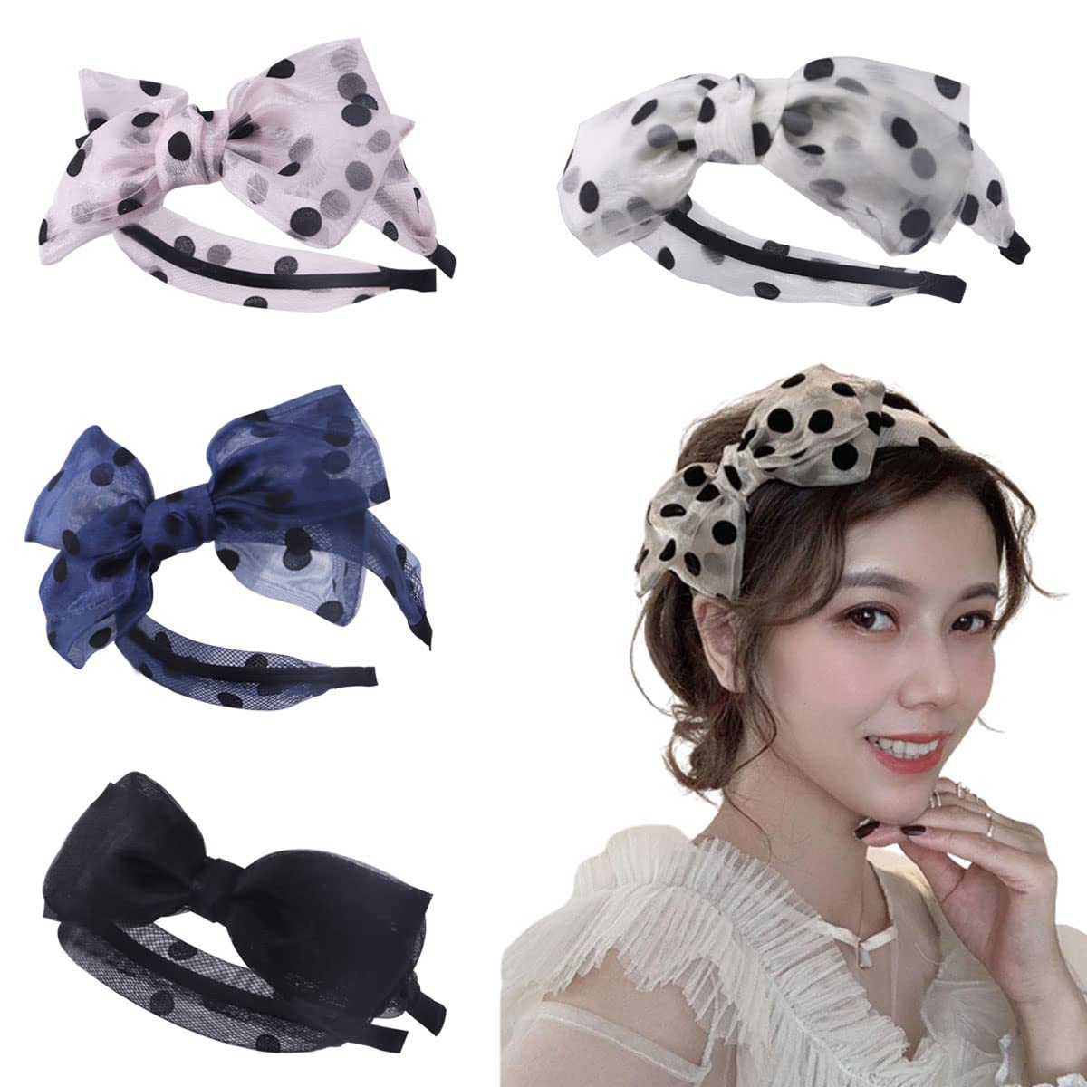Amazon.com : Misgirlot Bow Headbands for Women,4Pcs Lace Headband  