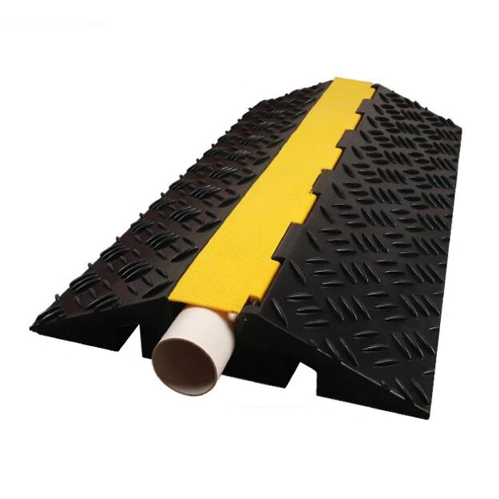 Heavy-Duty Rubber Speed Humps,22000 Lbs Capacity Cable Protector Ramp,For Garage Gravel Roads Asphalt Concrete，1000X500X100Mm