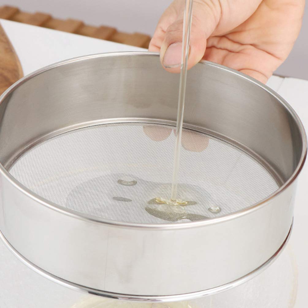 HEMOTON Setaccio per Farina in Acciaio Inox 12 Pollici con Maglia Fine Filtro a Rete per Zucchero a Velo Ideale per Setacciare Farina Pasta Pane E Dolci in Cucina Domestica E Professionale