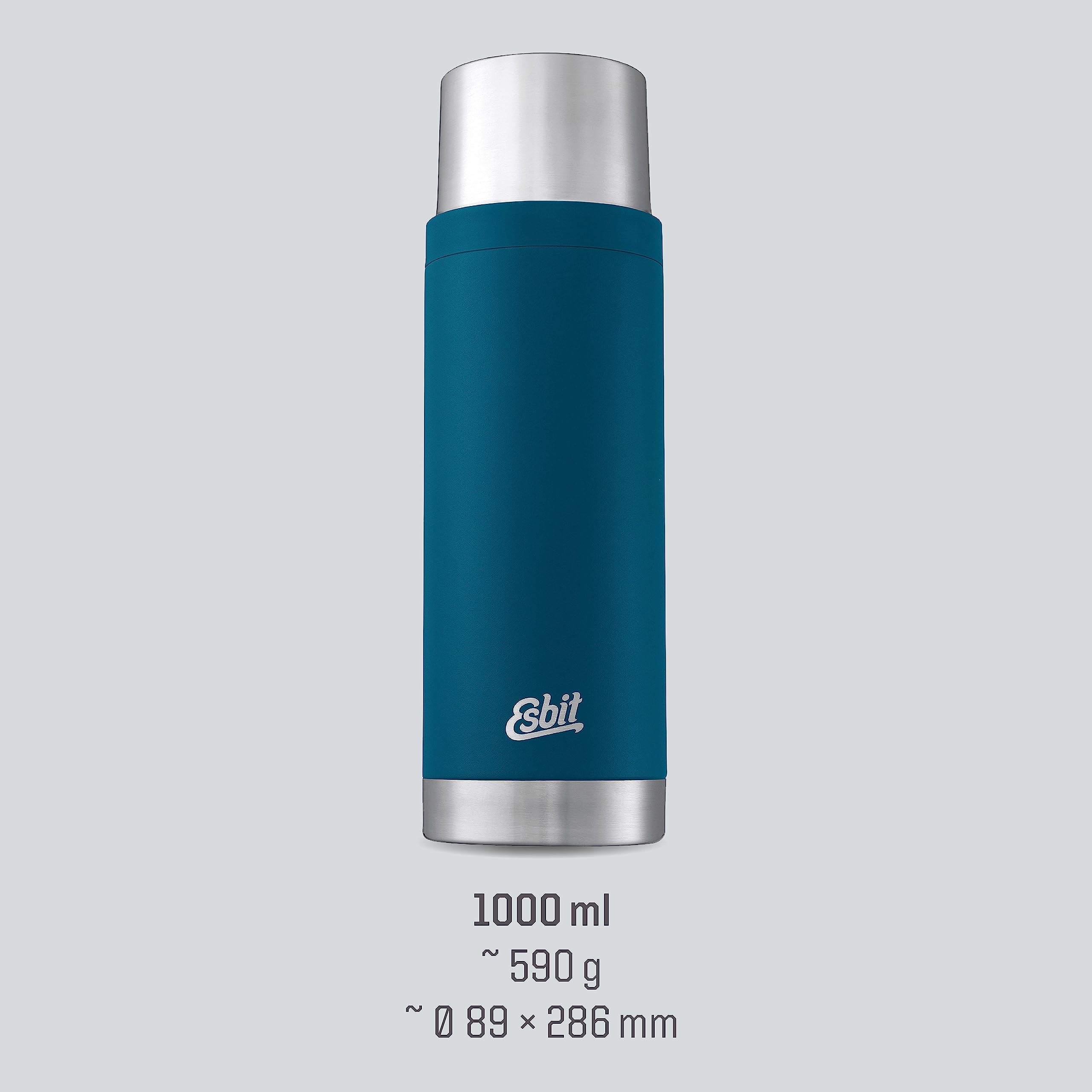 Esbit Thermoflasche Sculptor - Isolierte Flasche aus Edelstahl für warme und kalte Getränke – 1000 ml in Polar Blue | d kalte Getränke – 1000 ml in Polar Blue
