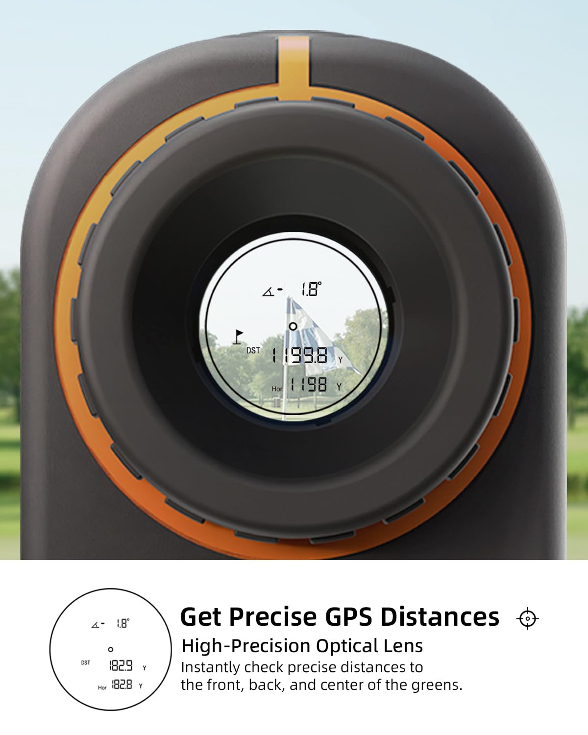 Télémètre de golf et de chasse avec batterie rechargeable, télémètre laser camouflage 5/1200Y grossissement 7x, distance/angle/vitesse/balayage multifonction étanche avec étui