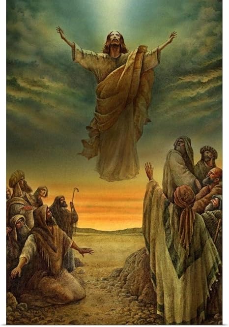 Amazon Com Greatbigcanvas Jesus Ascending Into Heaven Fine Art Poster Print Christianity Home Decor Artwork 24 X36 Posters Prints