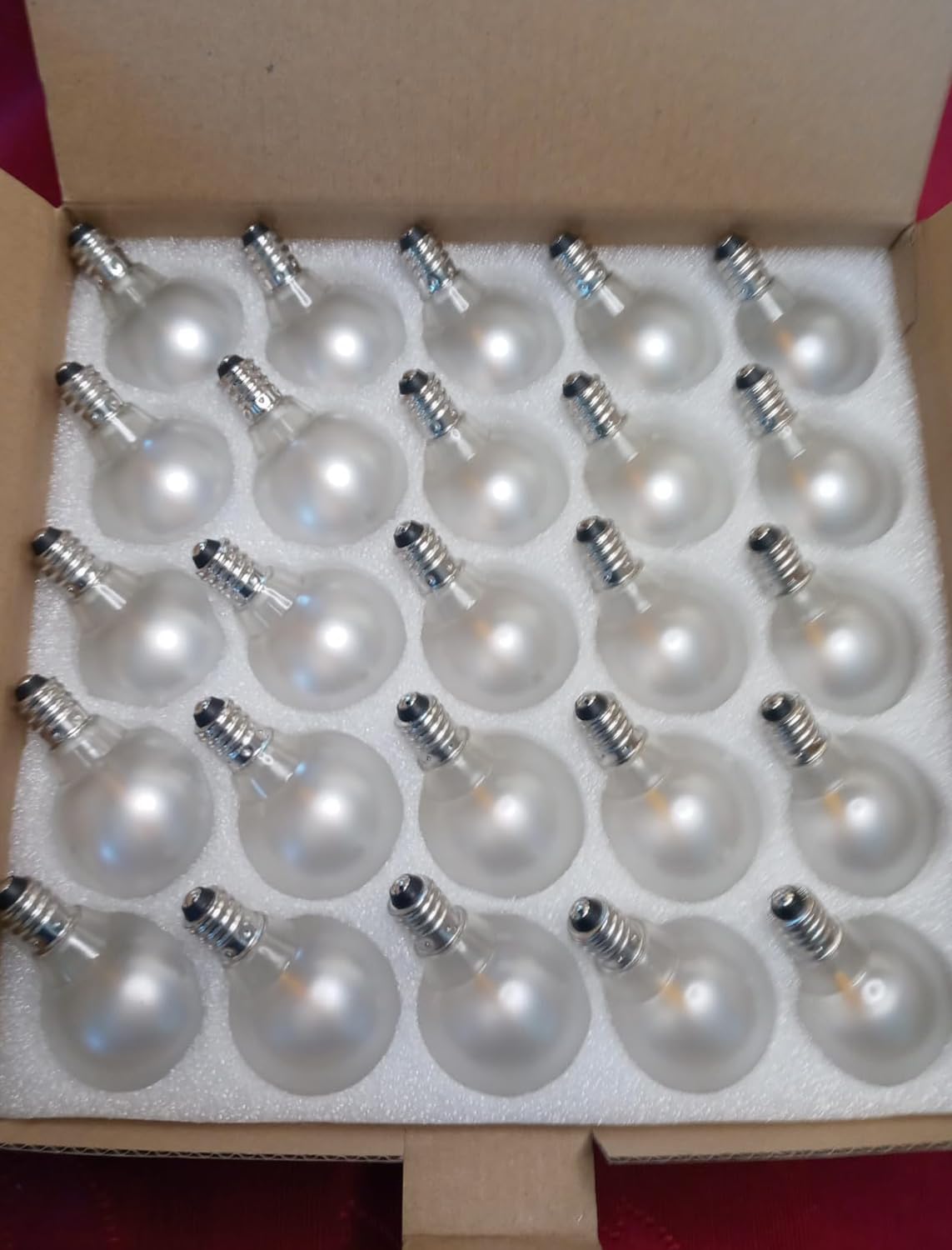 25Pack G40 LED Replacement Light Bulbs 0 6W Frosted White LED Globe Bulbs for Outdoor String Light E12 — view 8