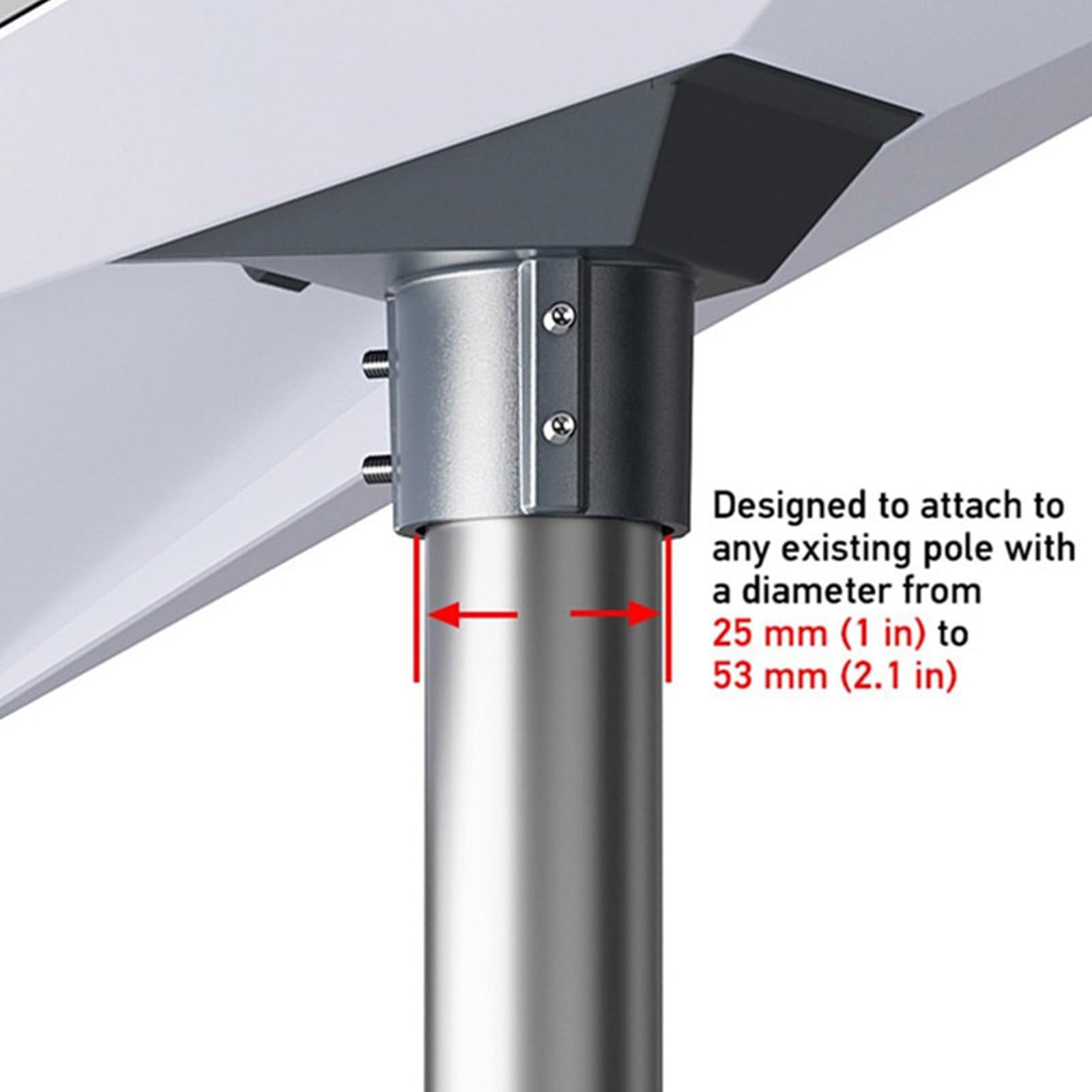 Support de mât réglable pour antenne satellite - Pour un positionnement optimal - Outil professionnel nécessitant une assistance d'antenne