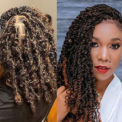 18 inches Passion Twist Water Wave Crochet Hair Braids 6 packs/lot Long Spring Twist Bohemian Curl Crochet Braiding Hair T30 Ombre Dark Brown Synthetic Hair Extensions
