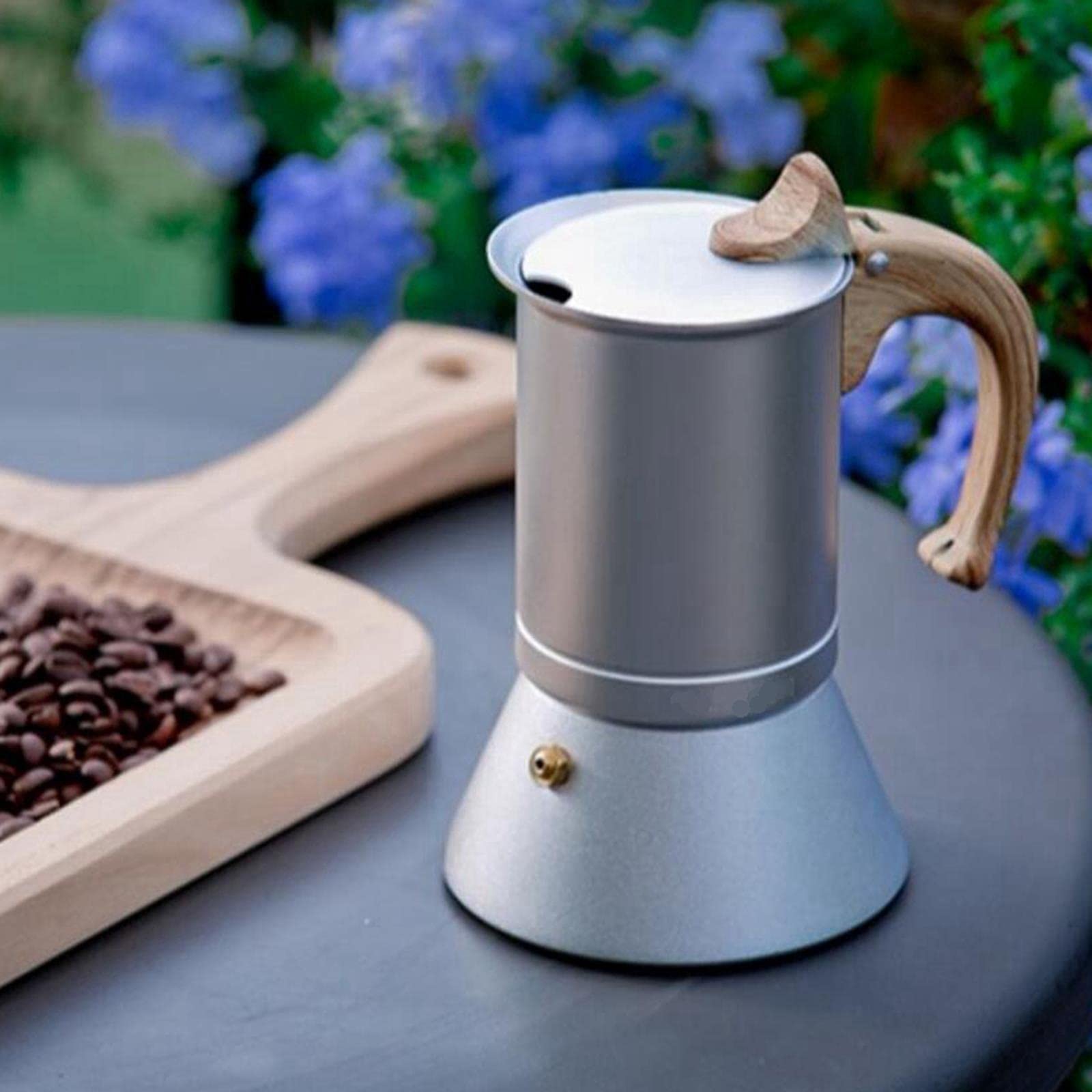 Caffettiera in Alluminio per Uso Alimentare 150 ml 3 Tazze Caffettiera Espresso Caffettiera Moka Fornello a induzione Riscaldamento per L'Ufficio Domestico