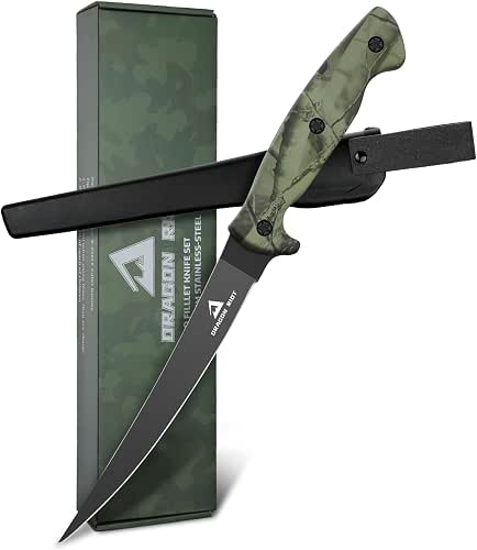 DRAGON RIOT Filetiermesser scharf Fisch 16.5CM, Edelstahl Fischmesser