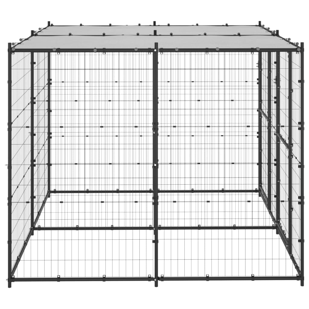 ARKEM Perrera de Exterior de Acero con Techo 4,84 m² Jaulas para Gallinas Parque Perros Grandes