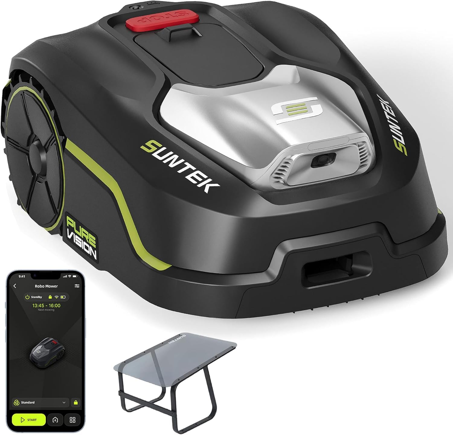 SUNTEK Robot Tondeuse sans Fil Périphérique - Robot Tondeuse IA + Vision pour 250 m²