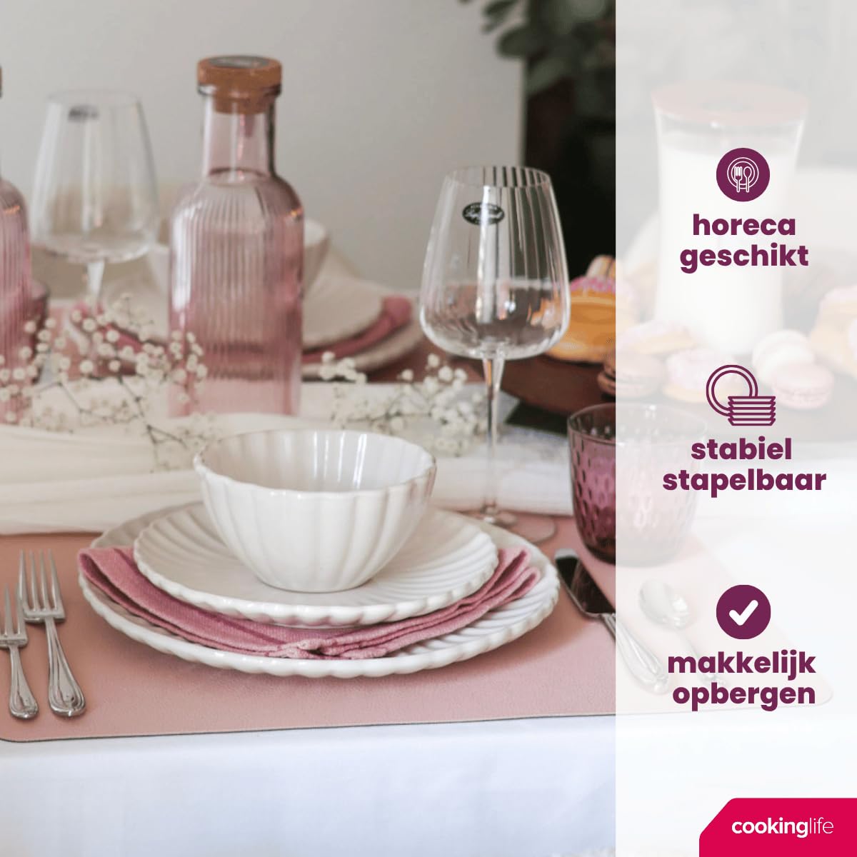 Cookinglife Filiżanki Cardida Off White 350 ml - 6 sztuk