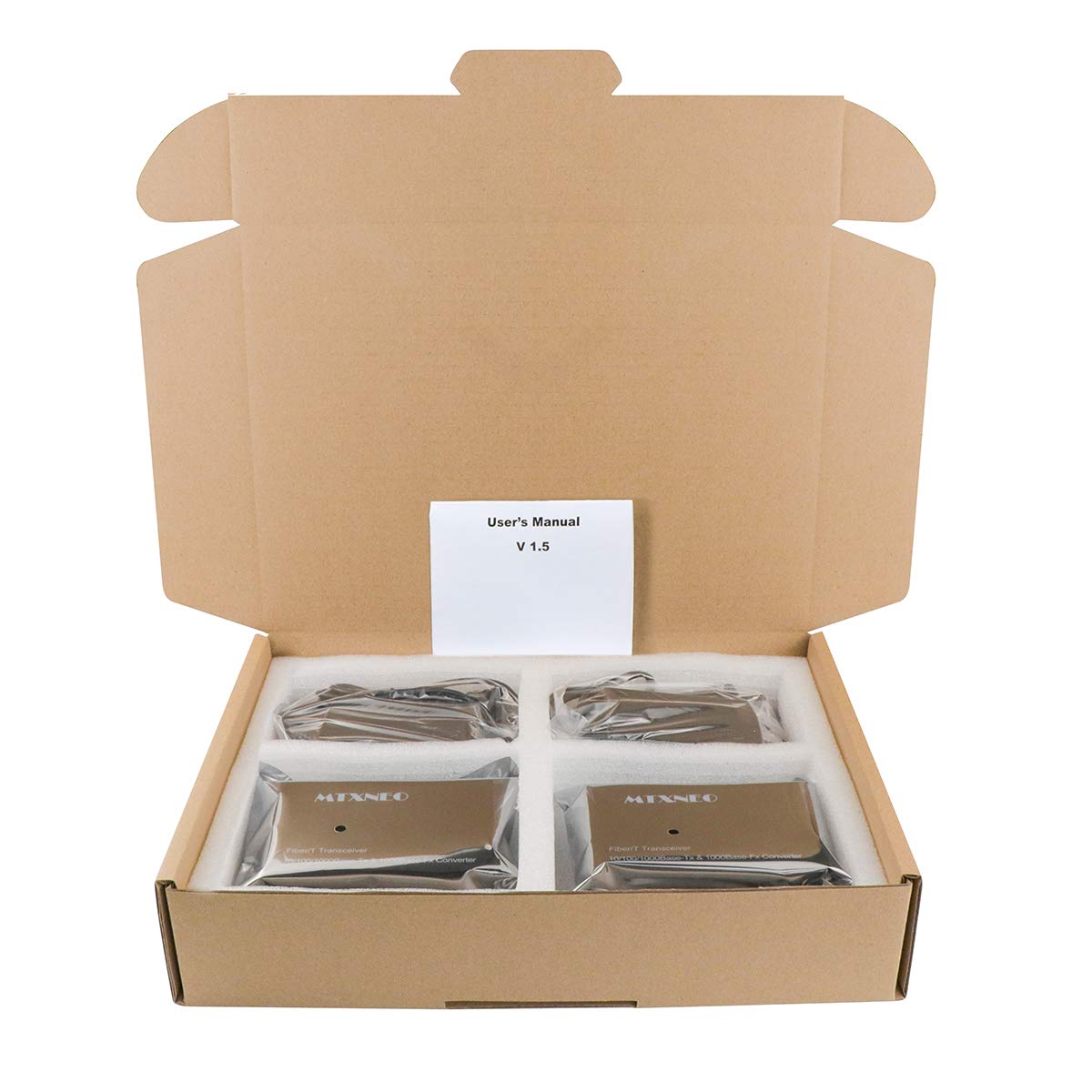 Une Paire de Convertisseur de Média à Fibre Gigabit 10/100/1000M RJ45 à 1000M Fibre Optique Simple Mode SC, Module Intégré jusqu'à 20 km (avec Adaptateur Secteur Européen)