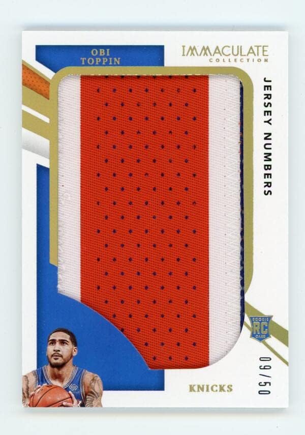 2020-21 PANINI IMMACULATE JUMBO PATCH JERSEY NUMBER #JP-OTP OBI TOPPIN RC /50 NEW YORK KNICKS