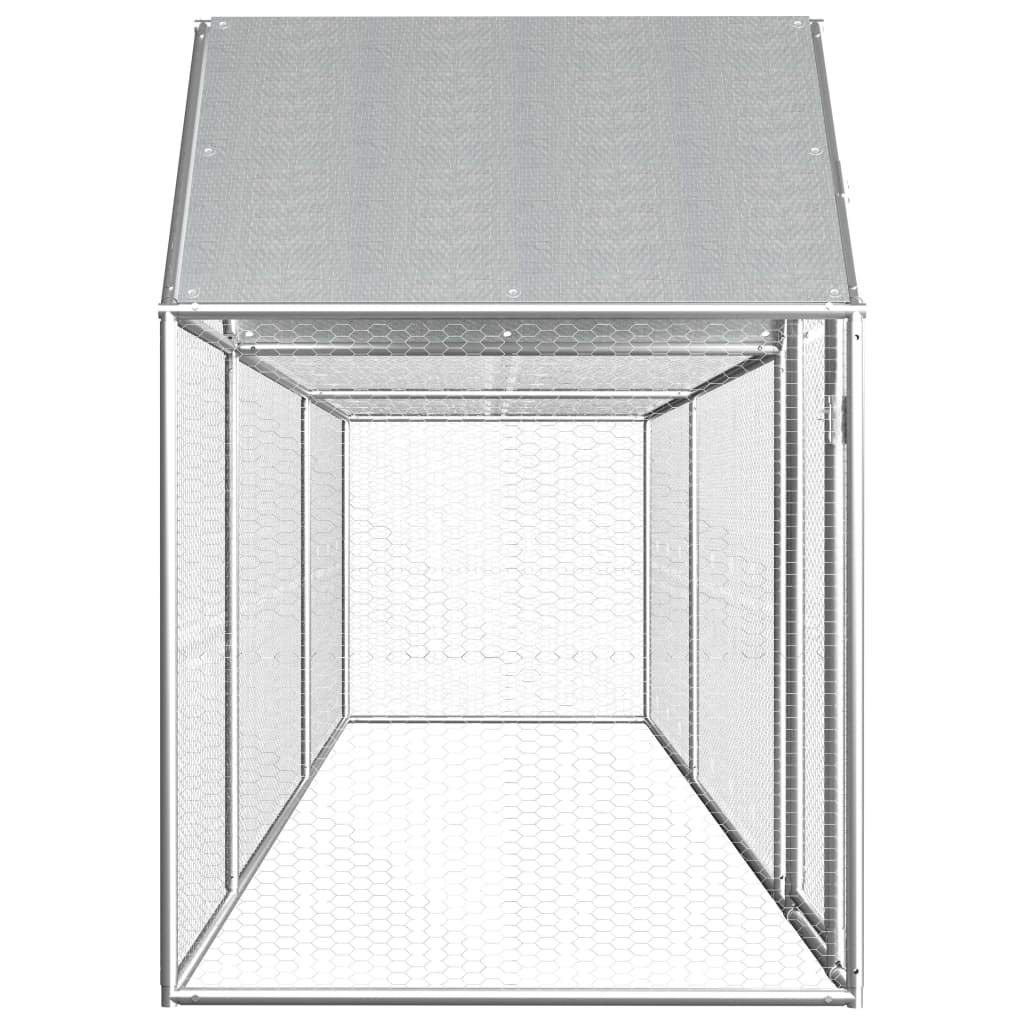 Homgoday Gallinero de acero galvanizado de 5 x 1 x 1,5 m, gallinero y corral, gallinero, jaula de aves de corral para gallinas, patos, conejos, perros, jaula de aves de corral 1480