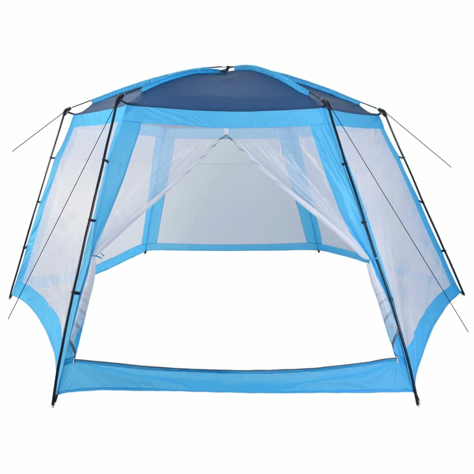 ShGaxin Niebieski namiot na basen z tkaniny 590x520x250 cm, dach do basenów zewnętrznych, altana na basen, moskitiera na basen, osłona basenu, akcesoria ogrodowe na zewnątrz