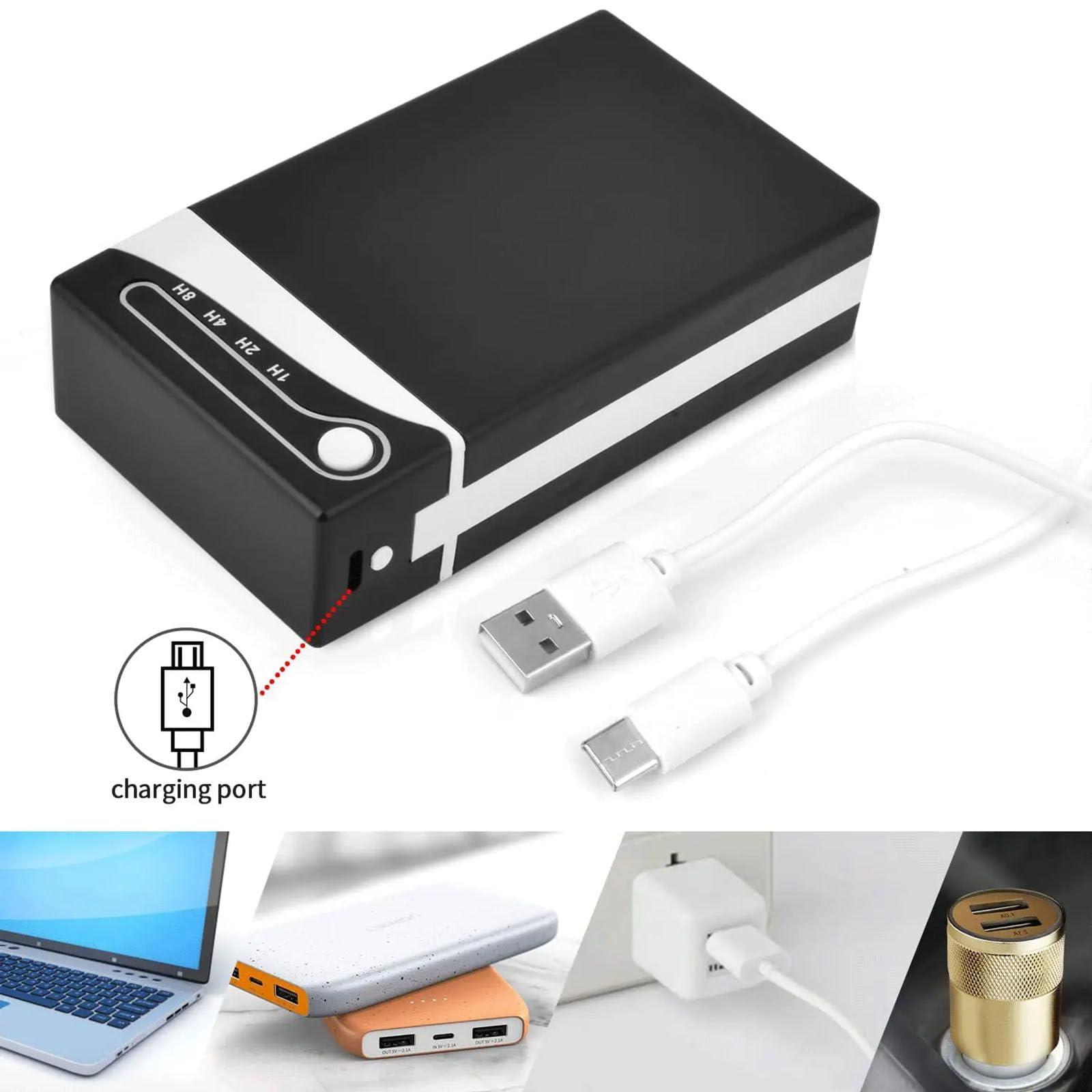 Amazon.com: HDGISBXK 20 Smart Cigarette Case USB Rechargeable Metal Cigarette  Case Timer Lock LED Display Smoking Cessation Control Device,C : Health &  Household