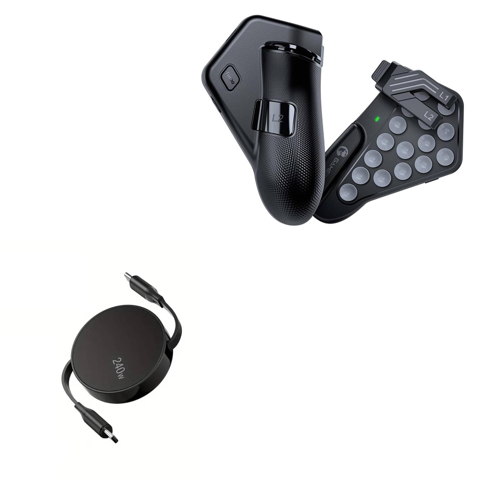 Cable Compatible with GameSir F7 Claw Tablet - PD miniSync (240W), Retractable PD 240W Portable USB Type-C Cable - Jet Black