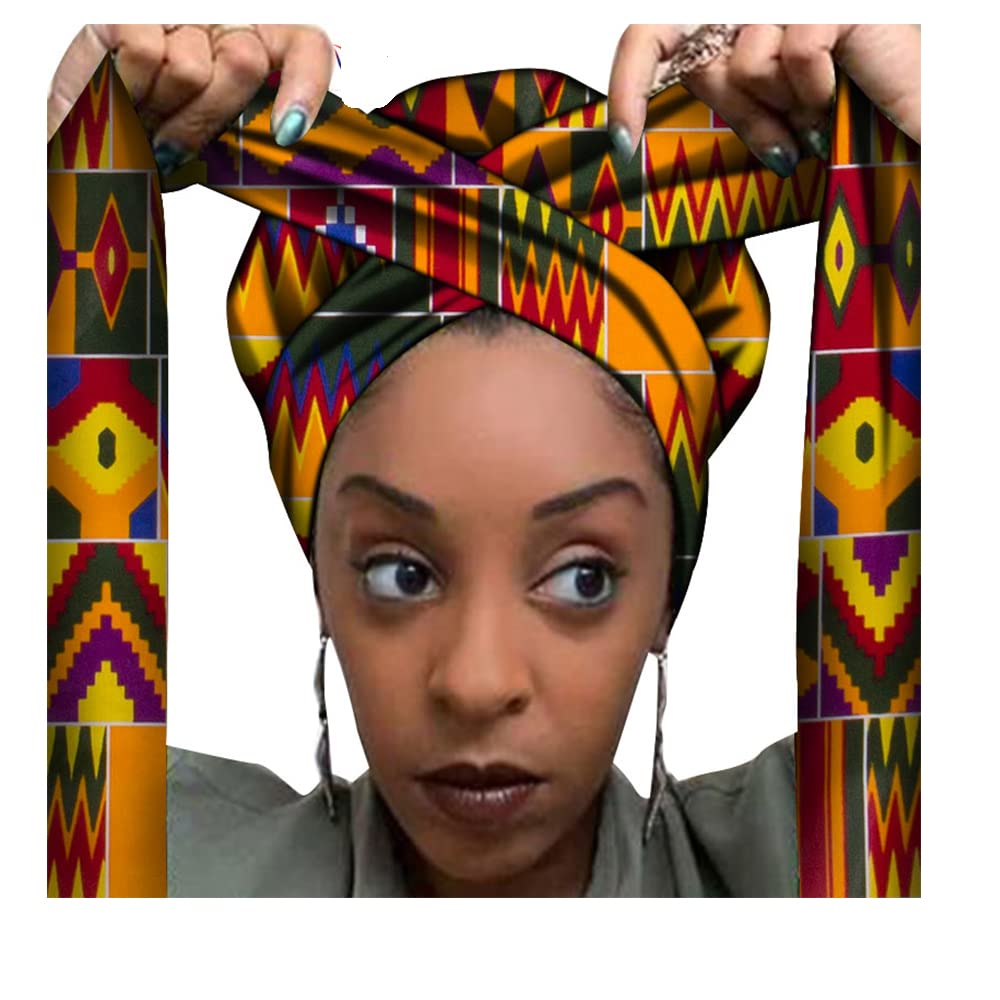 African Print Hair Bonnet Turbans Head Scarf Headwraps for Women Sleeping Ankara-image-39