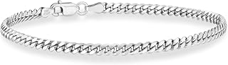 Miabella Italian Thick 925 Sterling Silver Cuban Link Chain Bracelet Men