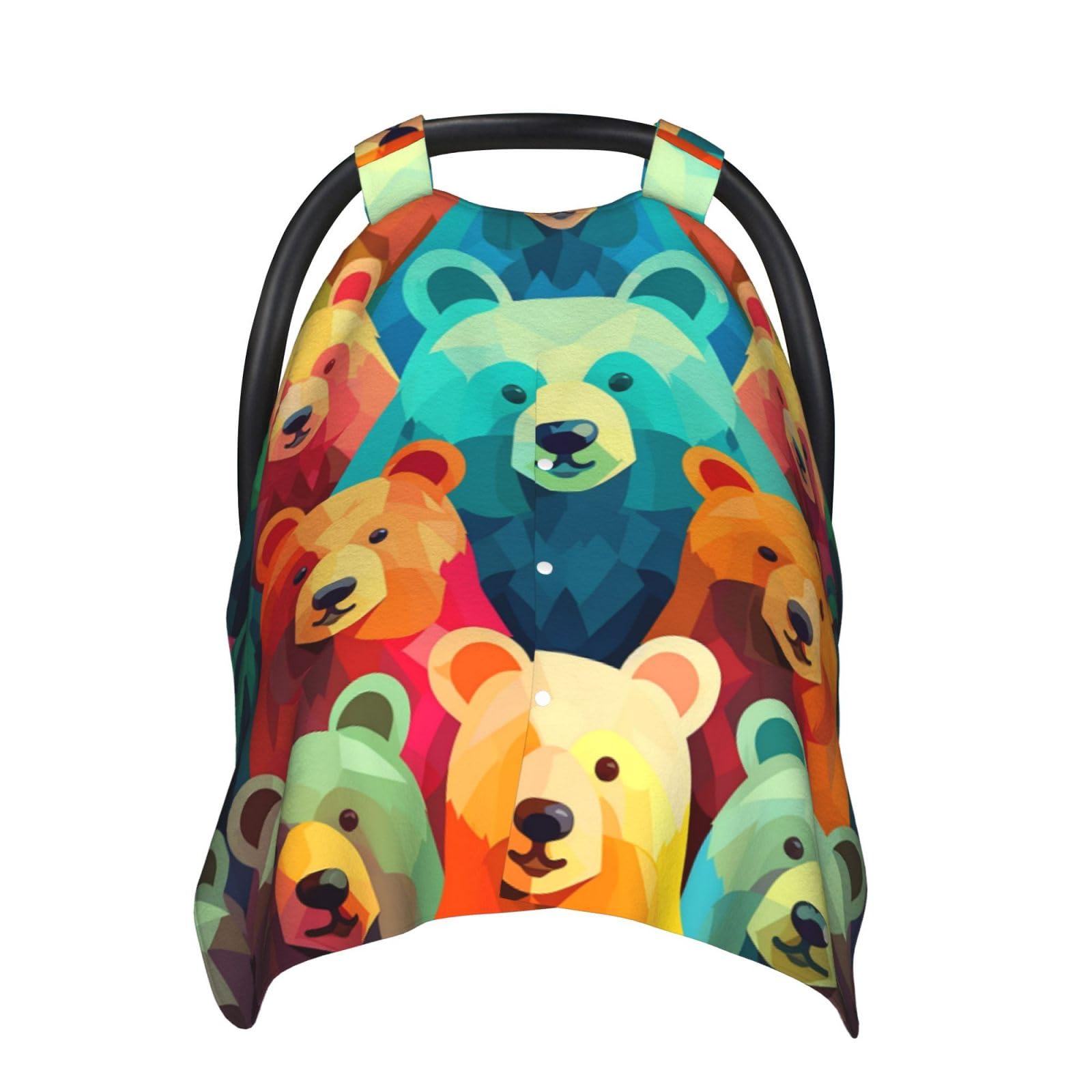 Housse de siège de voiture pour bébé ours colorés multi-usage poussette - 8