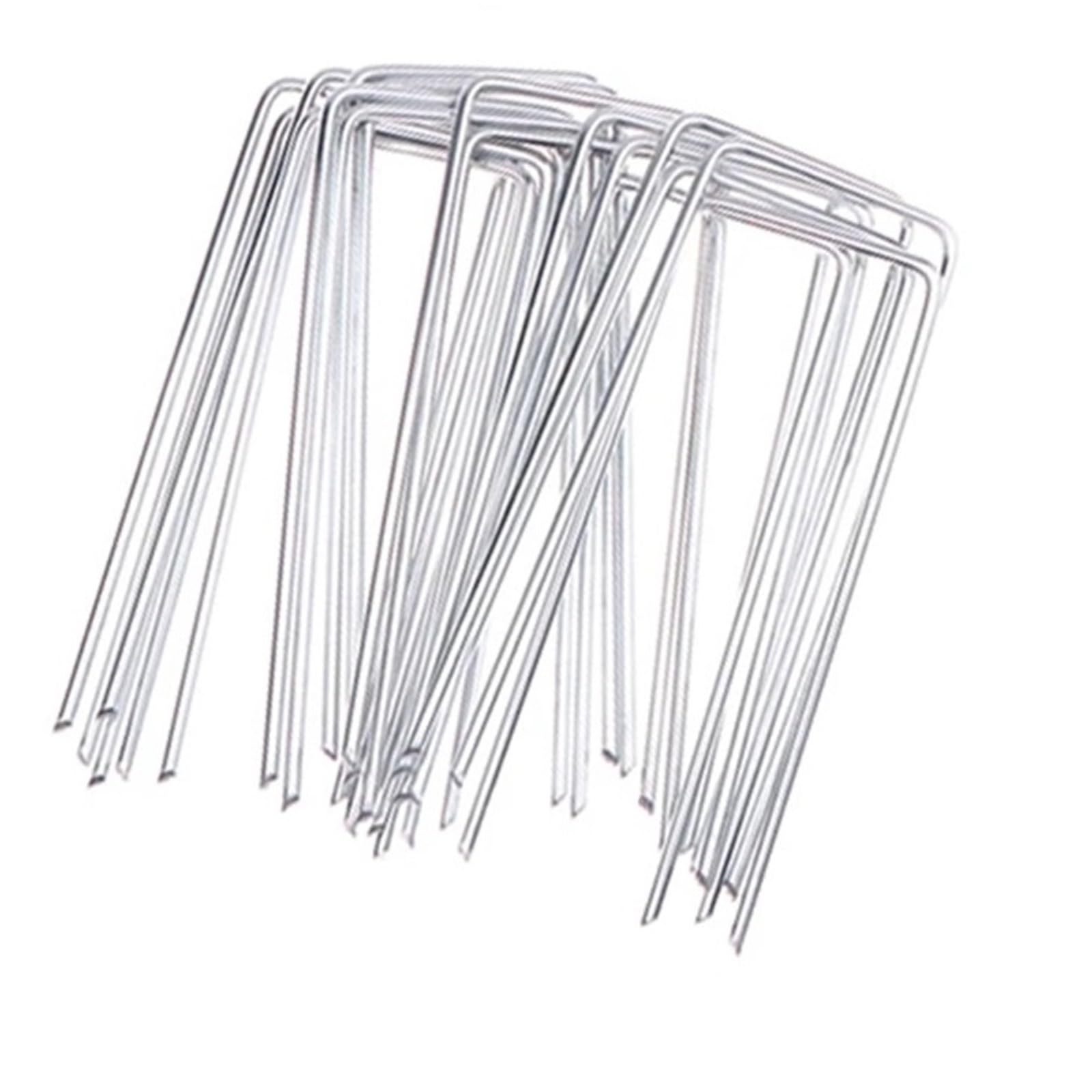 100 Pezzi di graffette da Giardino a Forma U 2 mm, picchetti, Resistenti for Tende, Fissaggio for Erbacce per Giardini(10CM)