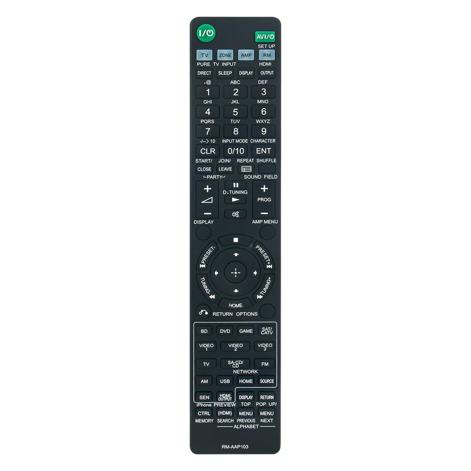 RM-AAP103 sub RM-AAP102 RM-AAP104 Replacement Remote Control Compatible for Sony STR-DN1040 STRDN1040 Multi Channel AV Receiver Audio Video Stereo System