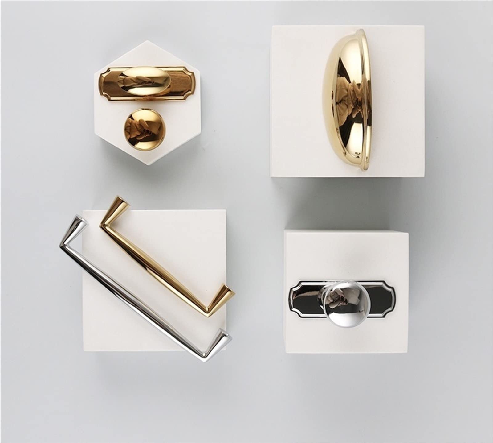 Pomo de puerta Tiradores de muebles Sector Tiradores de cajón Cocina/Gabinetes de zapatos de oro brillante 1 piezas