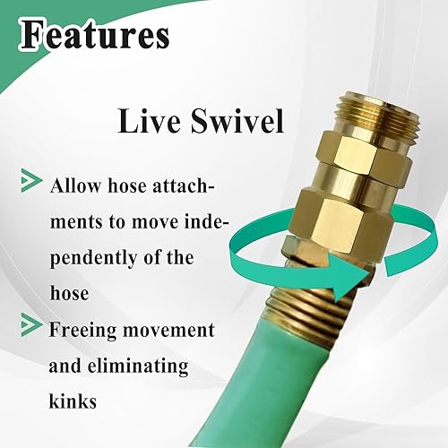 Miniatura 3 de Accesorio giratorio de manguera, conector de manguera de jardín, buen rendimiento de sellado sin fugas, latón