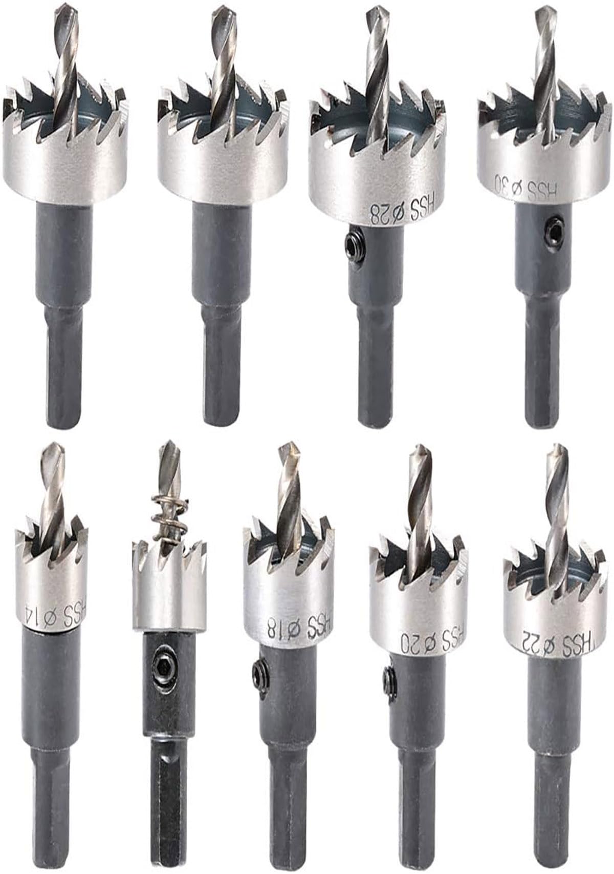 UPTO DATE PRODUCTS 9 Pcs HSS Hole Saw Drill Bits Set For Stainless High Speed Steel Metal Alloy Size: 12 mm14mm, 16mm, 18mm, 20mm, 22mm, 25mm, 28mm, 30mm-image-29