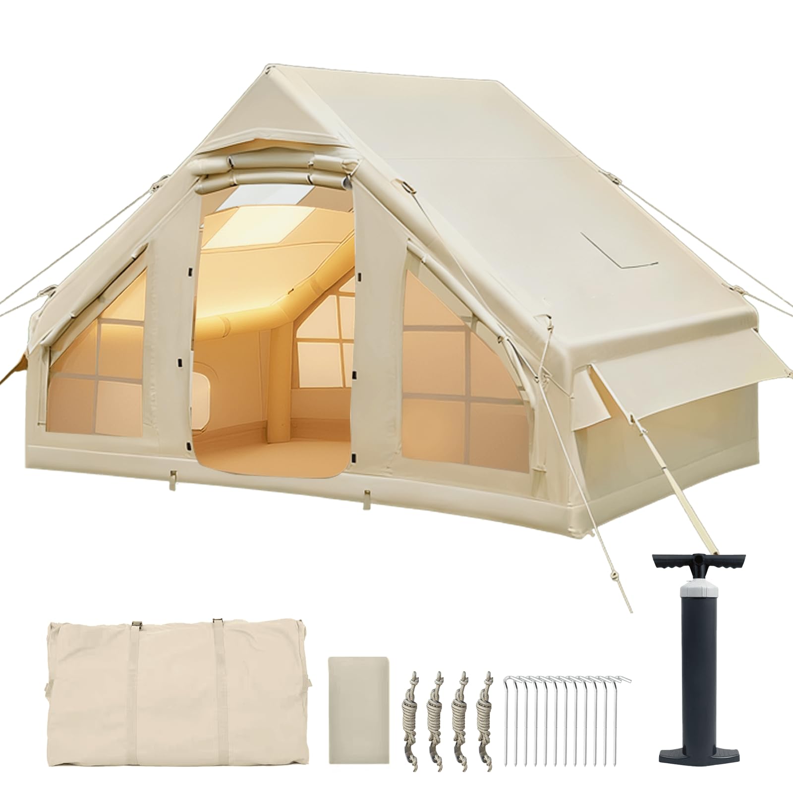 インフレータブル テント エアーテント 6.3㎡ 2～4人用 オックスフォード Amazon.co.jp: エアーテント 4人用 6.3㎡ 420Dオックスフォード