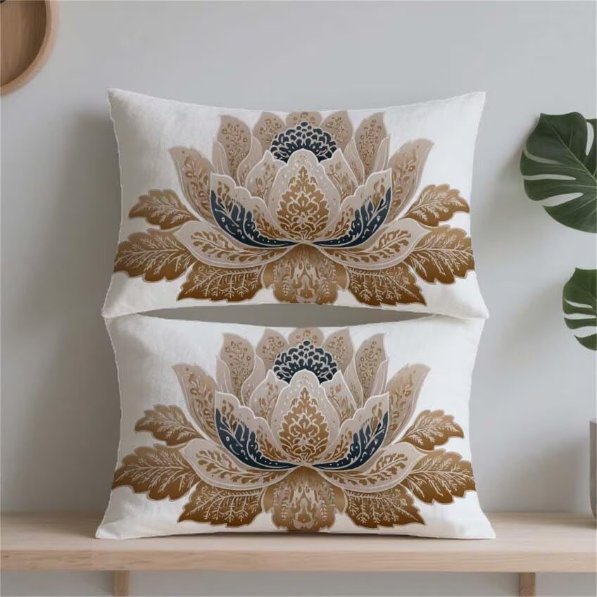 Housse de coussin 50x70cm rectangulaire lin imperméable moutarde pour déco extérieur et patio - 2