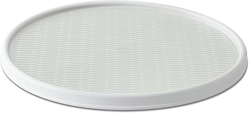 Copco Basics - Bandeja giratoria antideslizante Lazy Susan para almacenamiento debajo del fregadero y en el gabinete, 18 pulgadas, cristalina