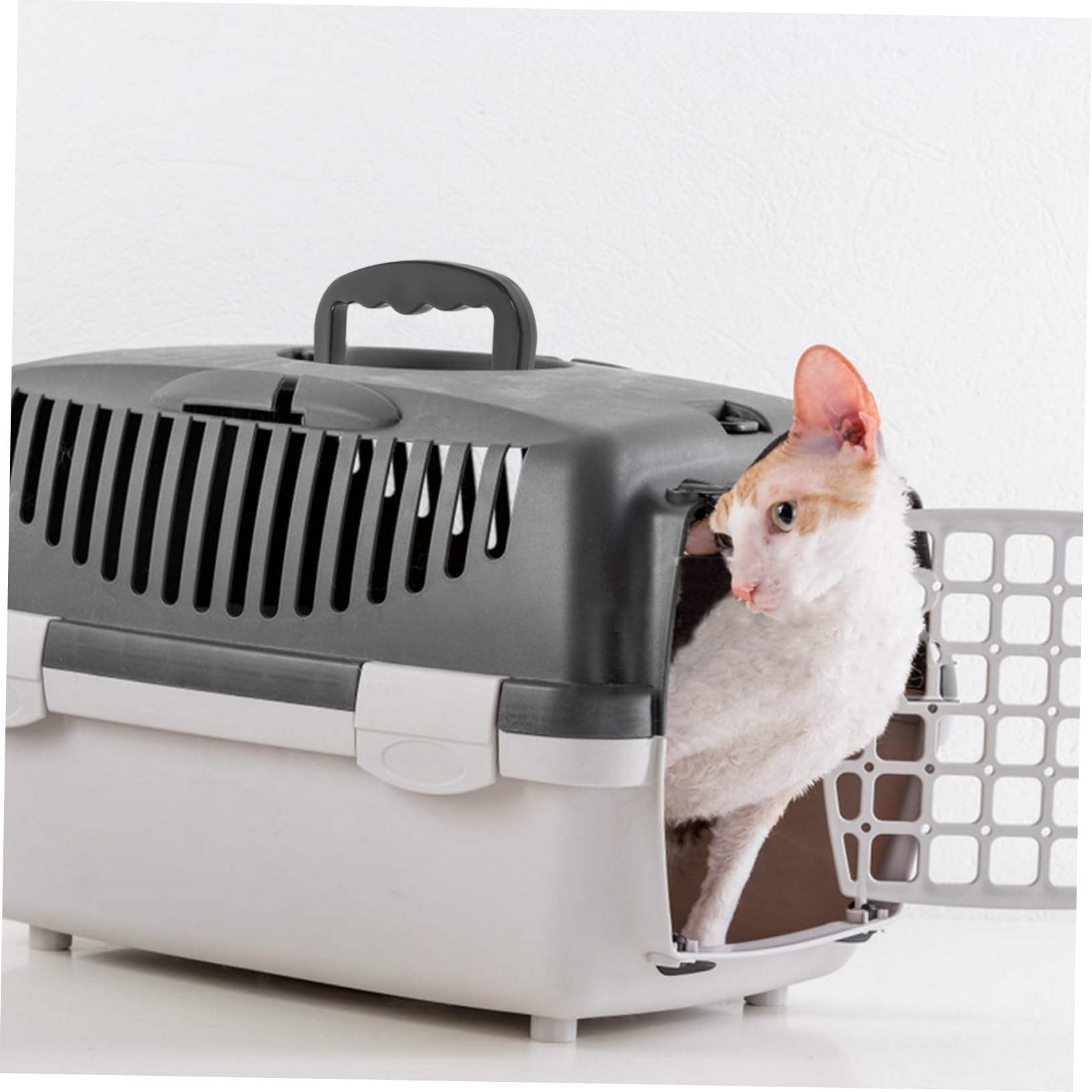 HANABASS Maniglia per Cat Carrier in Plastico Nero, Design Ergonomico senza Odori, 4 Pezzi Adatti per Gabbie e Trasportini di Vari Animali