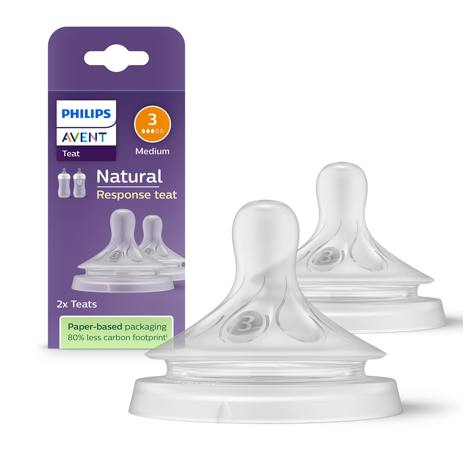 Philips Avent Natural Response Teat for 1 Month+ Babies SCY963/02- Twin Pack