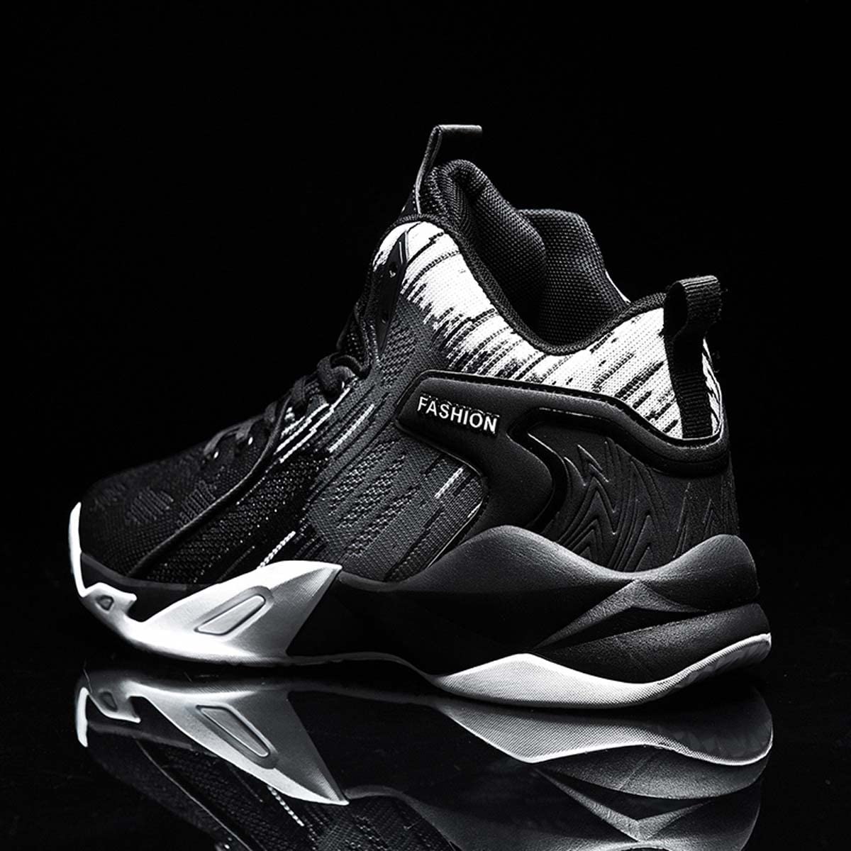 Scarpe da Ginnastica Alte comode da Uomo in Tessuto a Maglia Traspirante Scarpe da Basket Scarpe da Ginnastica Casual