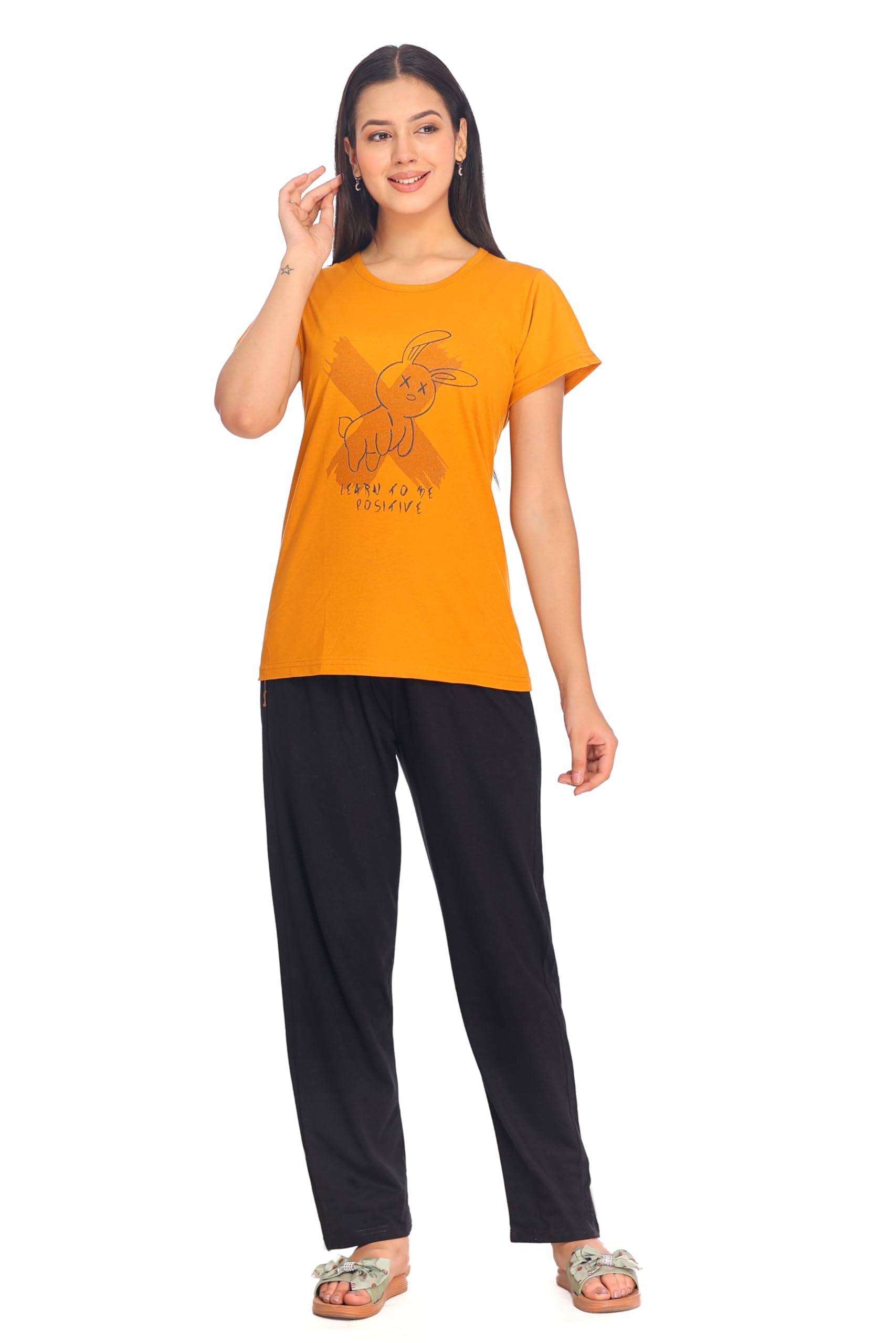 dutchdream Women’s Cotton Night Suit Set – Printed Half Sleeve T-Shirt with Pajama | Comfortable & Stylish Nightwear for Ladies-picture-10