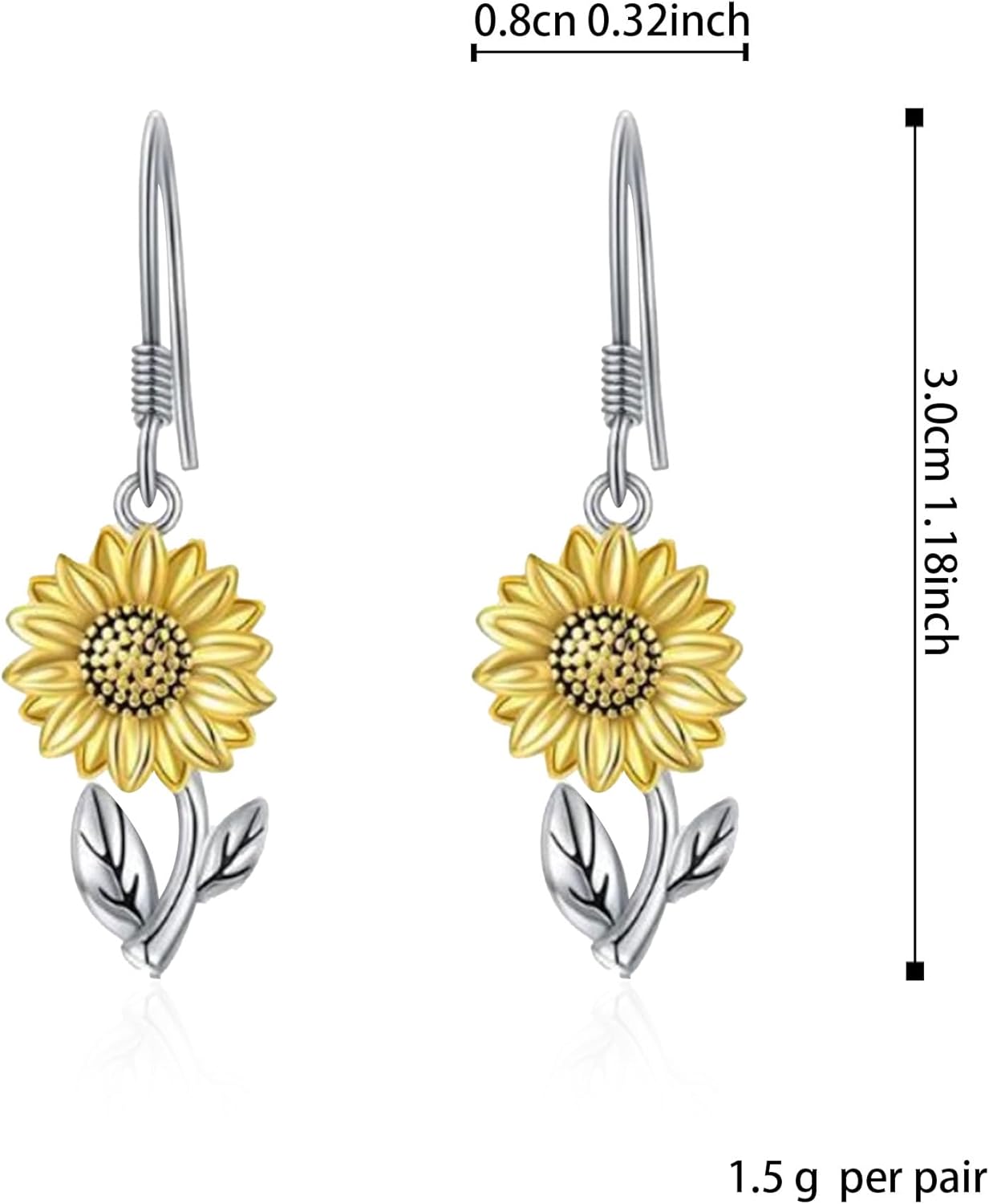 Daisy Flower Earrings for Women, Cute Sunflower Dangle Drop Earrings Gold Daisy Flower Hook Earrings Statement Jewelry - Image 4