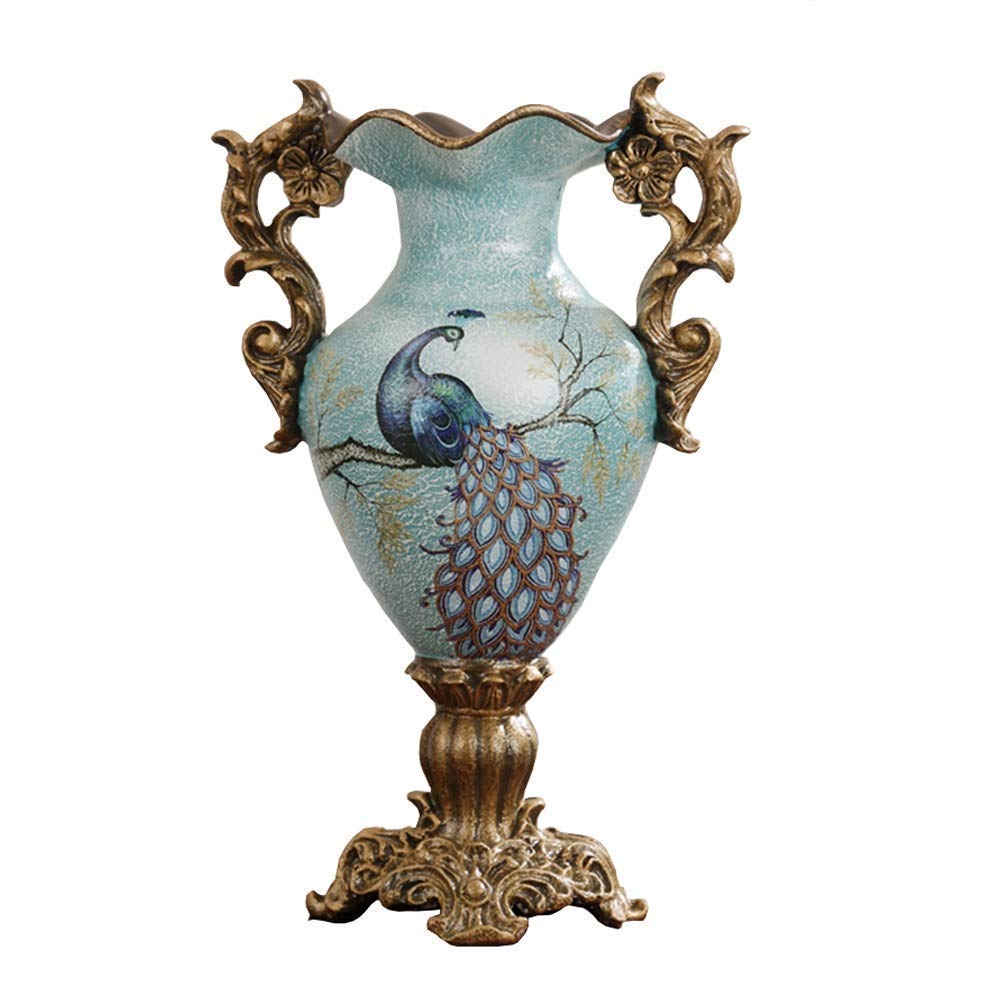 Grand vase décoratif en résine, l'élégance d'une œuvre d'art pour centre de table