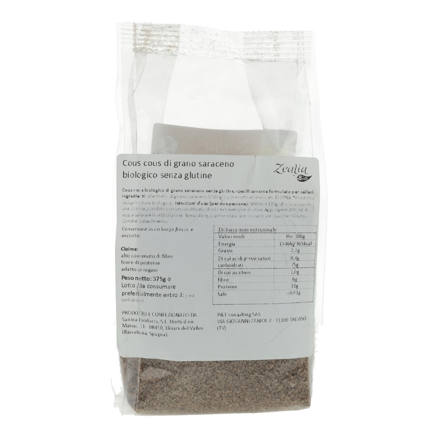 Cous cous trigo sarraceno Sin Gluten Bio 375 g