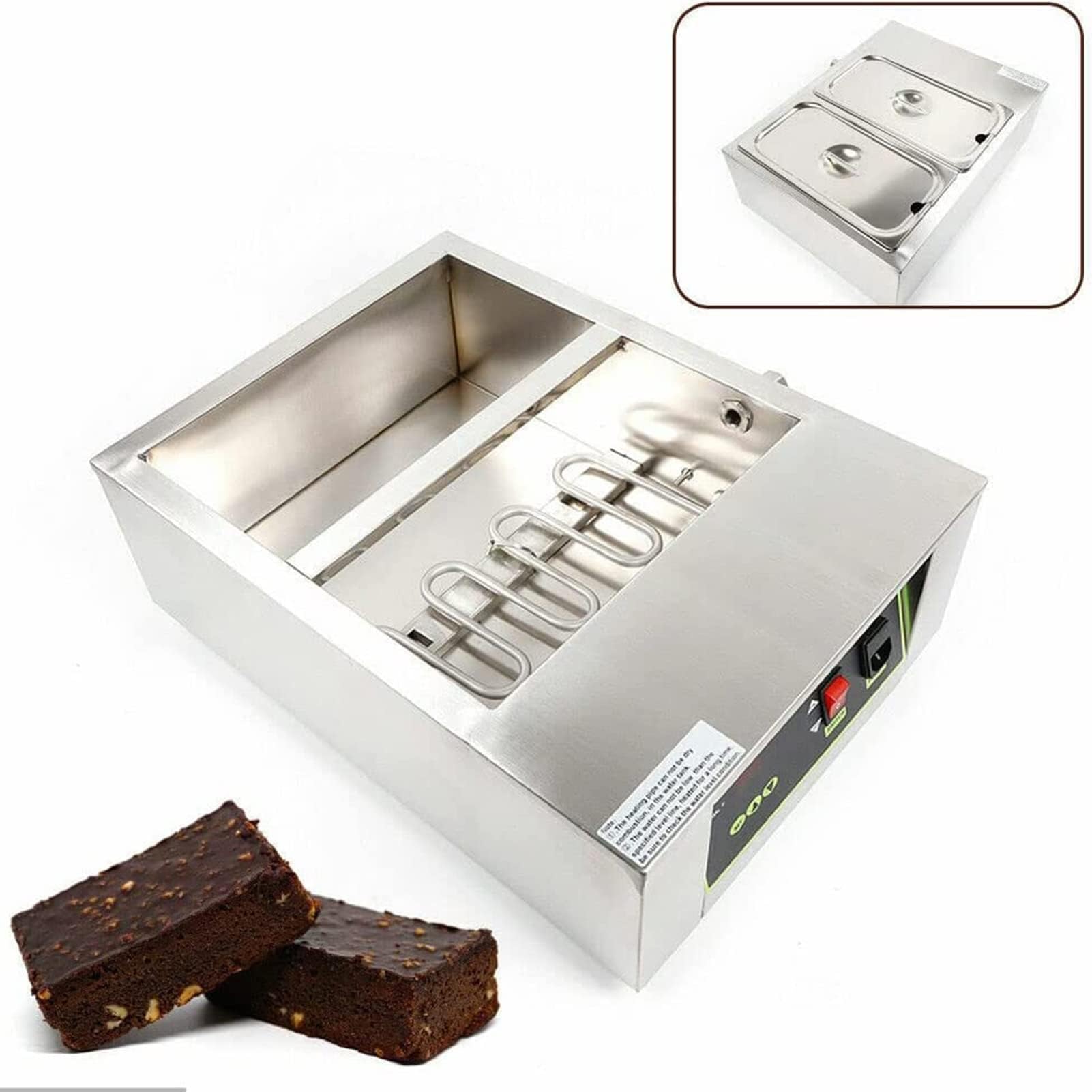 COYEUX Riscaldatore Elettrico per Cioccolato da 1500 W, Macchina per Il Cioccolato con 2 pentole, Temperatura Regolabile 30-85 ℃ o Formaggio al Cioccolato Fai da Te per la casa