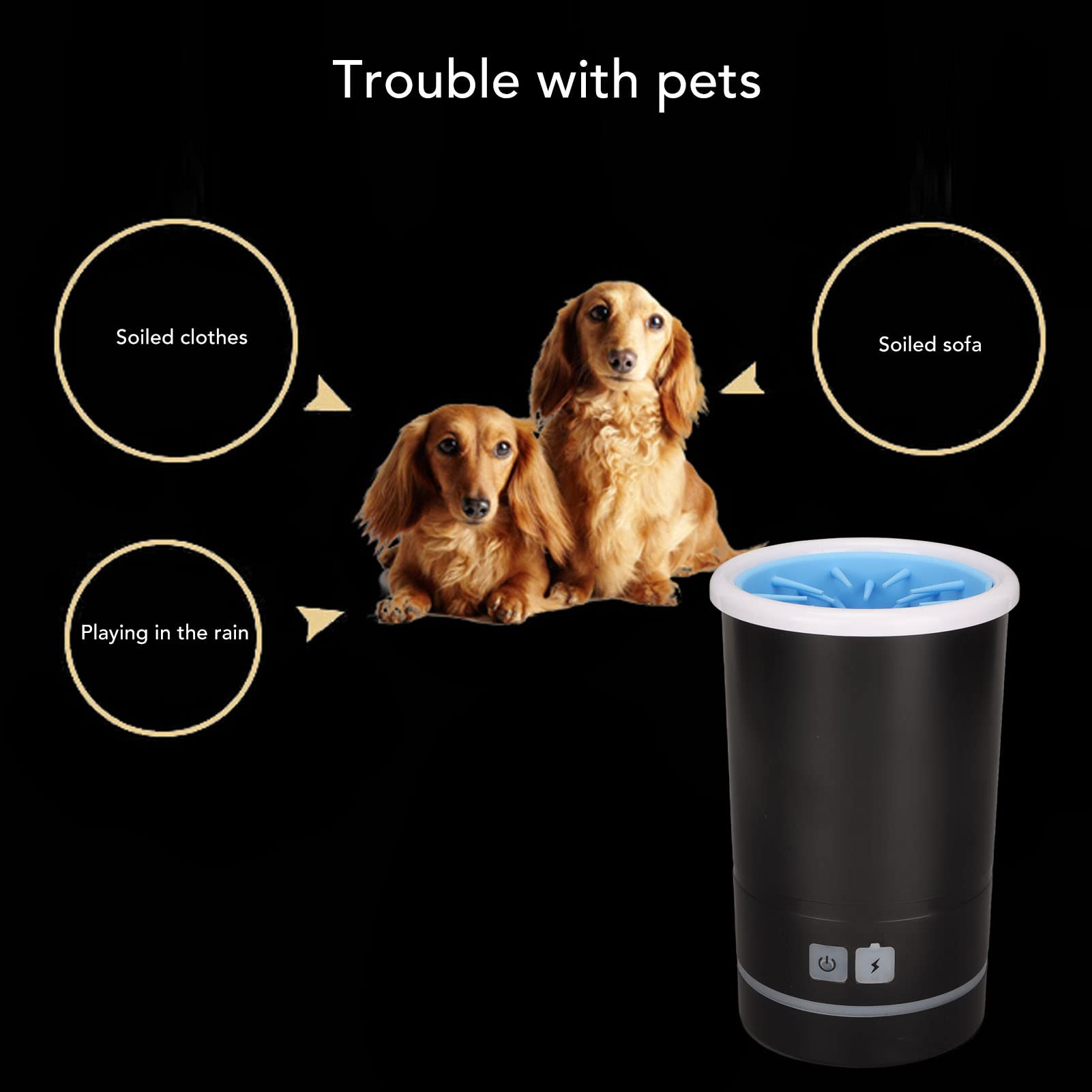 Nettoyeur Automatique de Pattes de Chien, Laveuse de Pattes de Chien Rapide et Efficace, Nettoyeur de Pattes D'animaux de Compagnie, Machine de Nettoyage de Pattes de Chien,