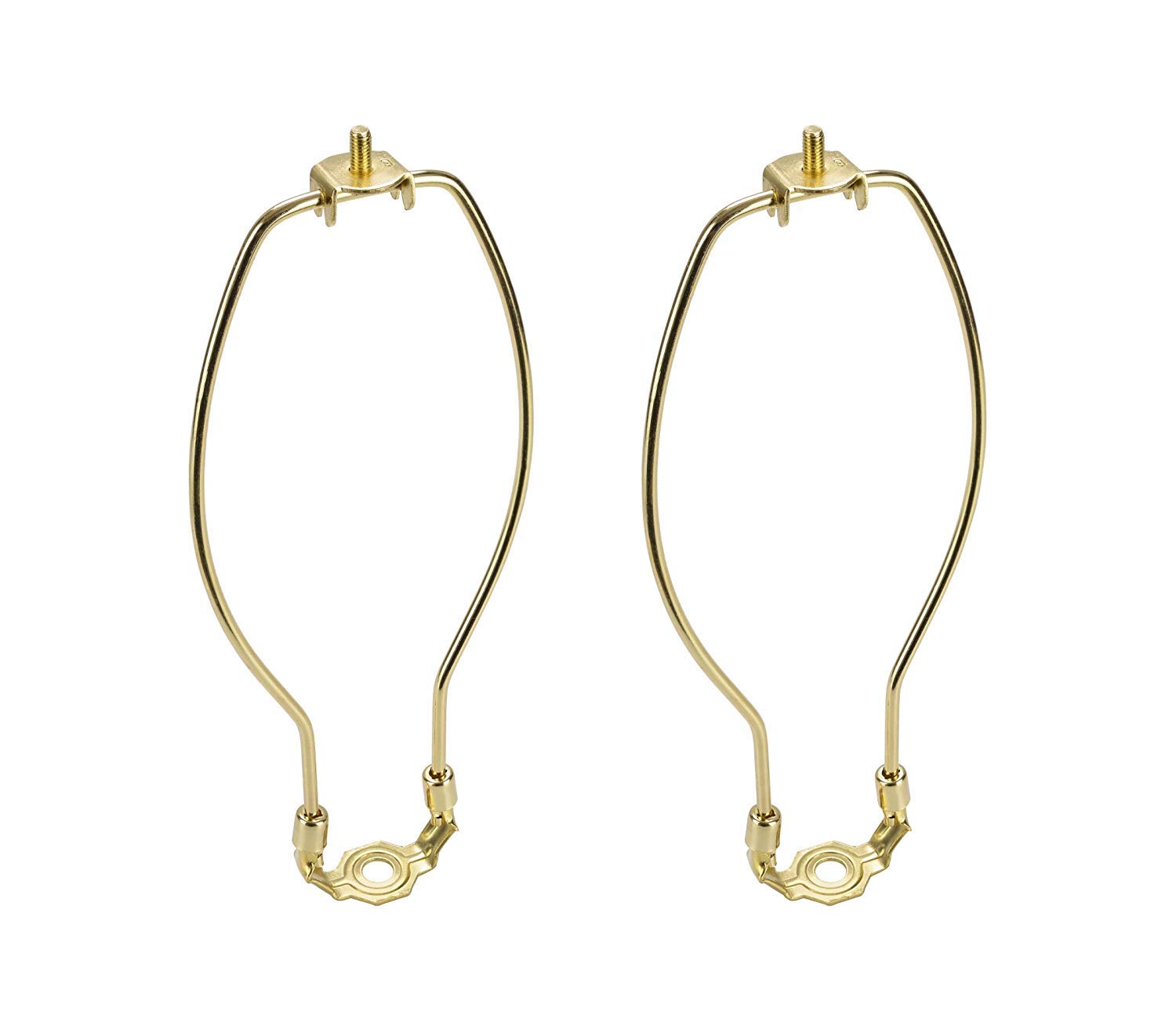 Aspen Creative 20002-12, 8 1/2" Lamp Harp with Saddle in Polished Brass Finish, 2 Pack